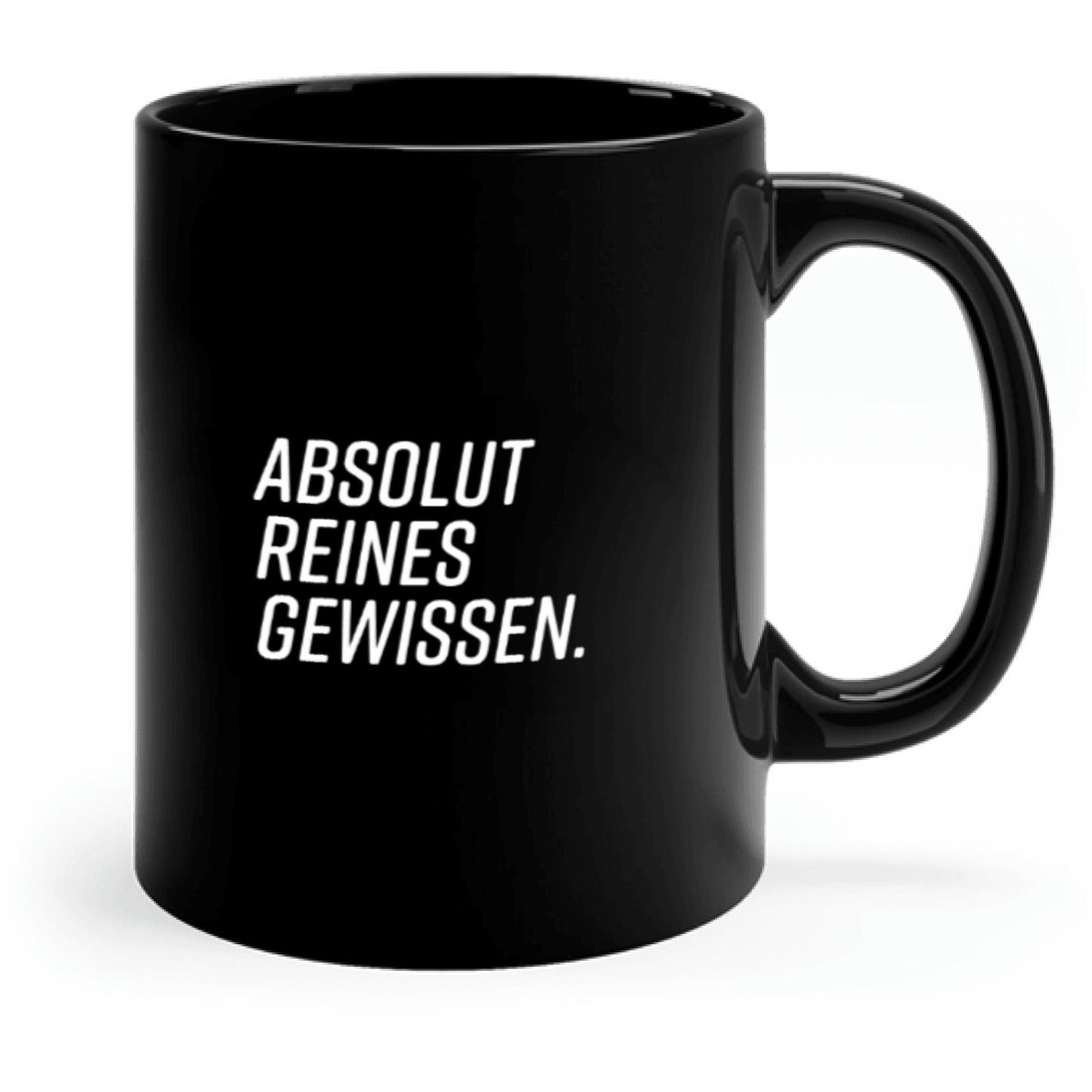 Absolut reines Gewissen - Schwarze Tasse - FUMS Shop