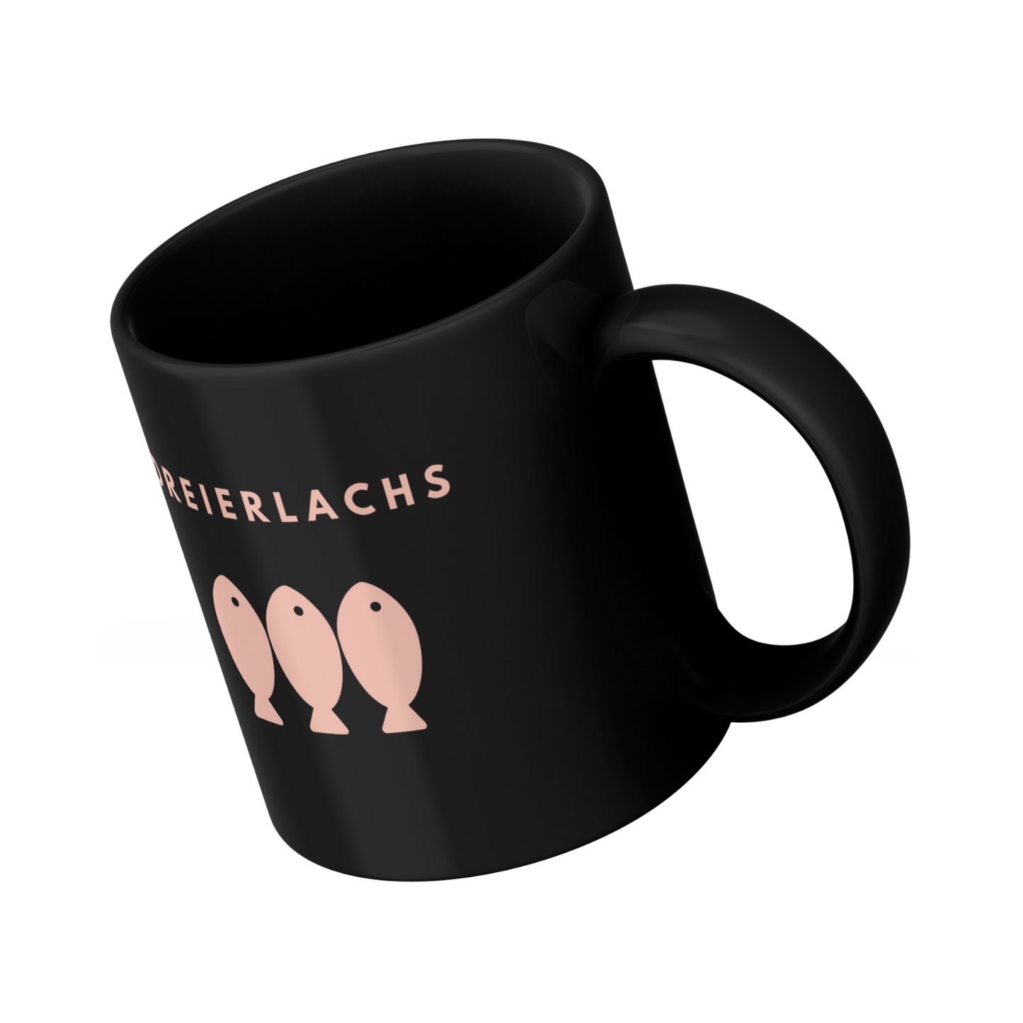 Dreierlachs - Schwarze Tasse