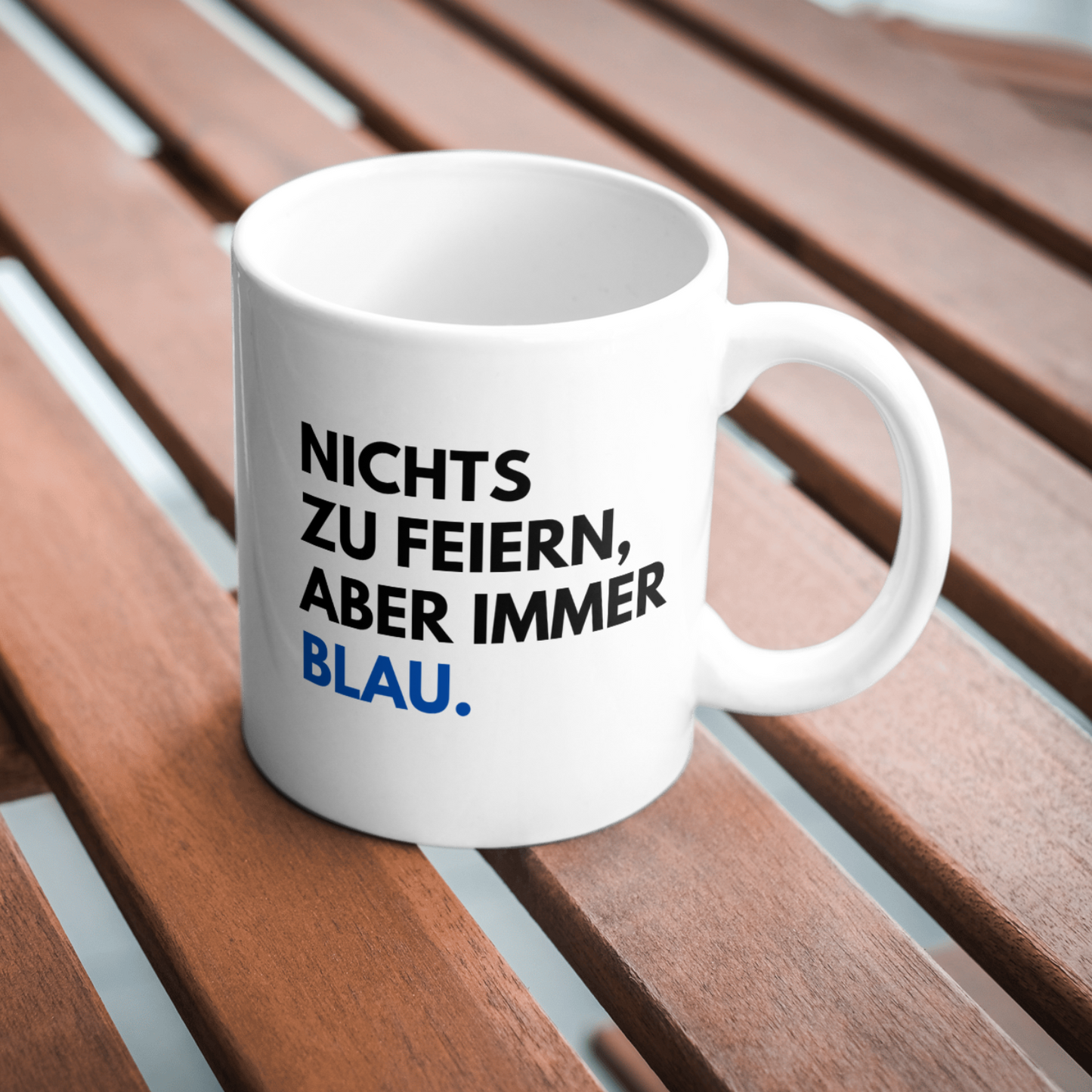 Immer blau - Weisse Tasse